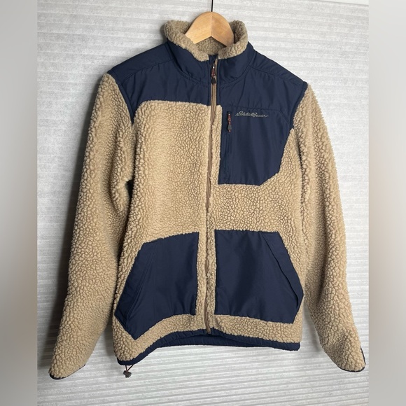 EDDIE BAUER Men’s Sherpa Fleece Full Zip Jacket Oversized Small - Picture 11 of 11